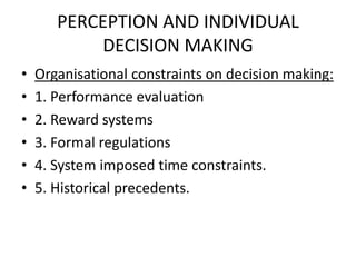 O.b. c 6 perception and individual decision making | PPTX