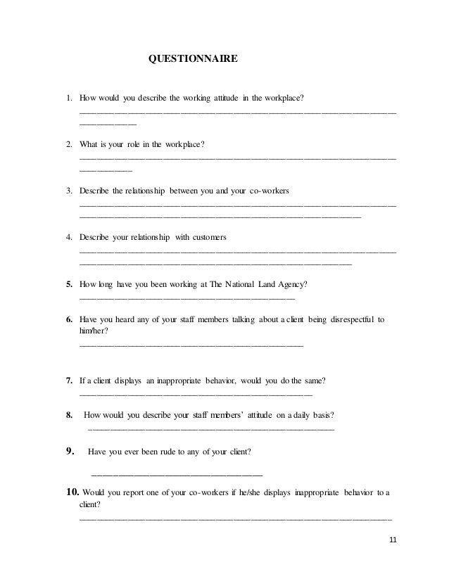 o a sba office questionnaire