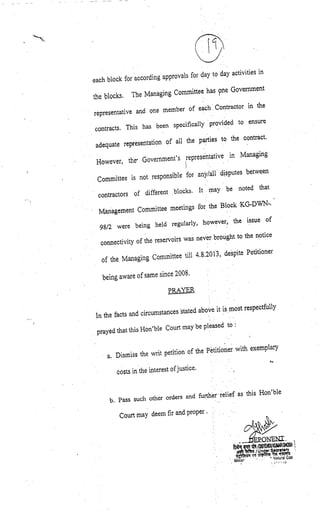 Counter Affidavit by Respondent 1 - Ministry of Petroleum and Natural Gas