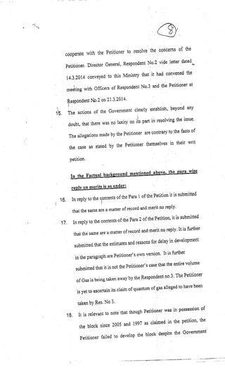 Counter Affidavit by Respondent 1 - Ministry of Petroleum and Natural Gas