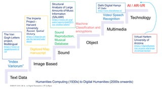 Humanities Computing Digital Humanities | PPTX