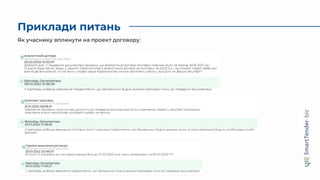 Приклади питань
Як учаснику вплинути на проект договору
 