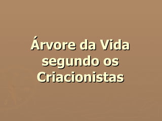 Árvore da Vida segundo os Criacionistas 
