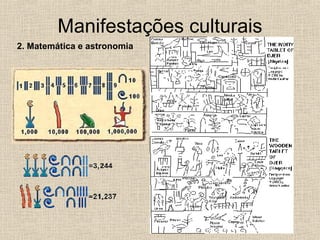 Manifestações culturais 2. Matemática e astronomia 