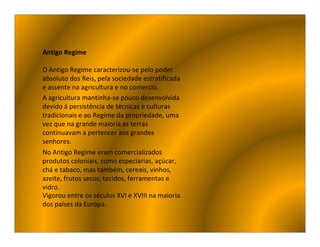 O Antigo Regime E O Mercantilismo