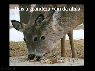 Pois a grandeza vem da alma 