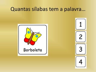 Quantas sílabas tem a palavra…
 