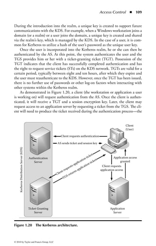 Access Control      ◾   103


and outdated systems often do not natively support the use of an external system to
manage their own users without the development of interface facilities or transla-
tion code. These interfaces can be difficult and expensive to develop and, in some
cases, technically impossible, limiting their effectiveness, and reducing the ability
to use a directory service to manage enterprise-wide resources.
Directory Technologies: When considering the use of a centralized directory ser-
vice for the enterprise, there are a number of technologies that should be considered.
These technologies are all supported by international standards and most products
that require directory services will be able to interface natively with one or more
of them. The three most common directory standards are X.500, the Lightweight
Directory Access Protocol (LDAP), Active Directory, and X.400.
    X.500: The X.500 set of communications protocols was developed by the
International Telecommunications Union (ITU-T) in the late 1980s. It is also
known as ISO/IEC 9594. The protocol suite was developed by telecommunications
companies to facilitate a standard method of developing electronic directories for
use over telecommunications networks. The suite was originally developed to work
with the OSI network communications model, although most current implementa-
tions allow it to operate over TCP/IP as well.
    X.500 actually consists of four separate protocols:

    ◾ The directory access protocol (DAP). This is the primary protocol for access
      information in an X.500 directory.
    ◾ The directory system protocol (DSP)
    ◾ The directory information shadowing protocol (DISP)
    ◾ The directory operational bindings management protocol (DOP)

Information in an X.500 directory is organized as a hierarchical database of infor-
mation. The key field in the database is called the distinguished name (DN). The
DN provides the full path through the X.500 database where a particular entry
may be found. X.500 also supports the concept of a relative distinguished name
(RDN). The RDN provides the name of a specific entry without the full path
component attached.
    LDAP: Although it is a comprehensive suite of protocols for managing directory
information, X.500 can be complex to implement and complicated to administer.
It also originally required the implementation of the OSI protocol stack for opera-
tion. For that reason, organizations wanted a simpler directory protocol that could
operate in a TCP/IP environment. In the early 1990s, the lightweight directory access
protocol (LDAP) was developed. Based on X.500’s DAP, LDAP provides a simpler
implementation of directory services for enterprises.
    LDAP uses a hierarchical tree structure for directory entries. Like X.500,
LDAP entries support the DN and RDN concepts. DN attributes are typi-
cally based on an entity’s DNS name. Each entry in the database has a series of



© 2010 by Taylor and Francis Group, LLC
 