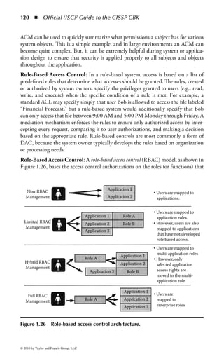 114 ◾          Official (ISC)2 Guide to the CISSP CBK


                                                  Company A




               Company                                               Company
                                          Trust             Trust
                  B                                                     C




                                                    Trust




Figure 1.21 The cross-certification trust model.


     An alternative to the cross-certification model is the trusted third party or
bridge model. In this model, each of the participating organizations subscribe to
the standards and practices of a third party that manages the verification and due
diligence process for all participating companies. Once that third party has veri-
fied the participating organization, they are automatically considered trustworthy
by all the other participants. Later, when a user from a one of the participants
attempts to access a resource from another participant, that organization only
needs to check that the user has been certified by the trusted third party before
access is allowed. The third party, in effect, acts as a bridge between the participat-
ing organizations for identity verification purposes. The trusted third-party model
is a good solution for organizations that need to enter into a federation with a large
number of other organizations. Figure 1.22 shows a diagram of a typical third-
party certification model.
Once In-Unlimited Access: Some organizations do not need to tightly manage user
access or restrict resources in a very granular manner. For example, a public service
organization may have several services or Web sites that contributors are allowed to
access. Alternatively, an organization may have a special area of their intranet that is
available to all employees without the need to identify or authenticate to each appli-
cation individually. Some of the affected applications may not require authentica-
tion at all. In such a circumstance, the organization may employ a once in-unlimited
access (OIUA) model. In this model, the user authenticates once, then has access



© 2010 by Taylor and Francis Group, LLC
 
