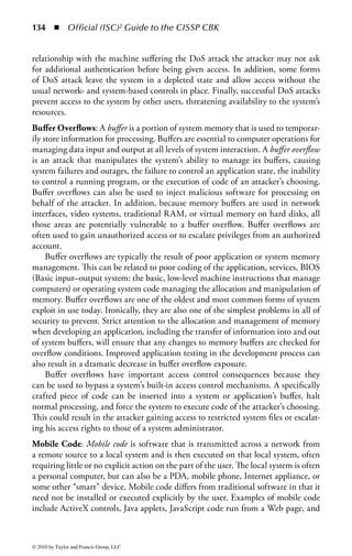 128      ◾     Official (ISC)2 Guide to the CISSP CBK


     Stateful Matching Intrusion Detection: Stateful matching takes pattern matching
to the next level. It scans for attack signatures in the context of a stream of traffic or
overall system behavior rather than the individual packets or discrete system activi-
ties. For example, an attacker may use a tool that sends a volley of valid packets
to a targeted system. Because all the packets are valid, pattern matching is nearly
useless. However, the fact that a large volume of the packets was seen may, itself,
represent a known or potential attack pattern. To evade attack, then, the attacker
may send the packets from multiple locations with long wait periods between each
transmission to either confuse the signature detection system or exhaust its session
timing window. If the IDS service is tuned to record and analyze traffic over a long
period of time it may detect such an attack. Because stateful matching also uses
signatures, it too must be updated regularly and, thus, has some of the same limita-
tions as pattern matching.
     Statistical Anomaly-Based Intrusion Detection: The statistical anomaly-based IDS
analyzes event data by comparing it to typical, known, or predicted traffic profiles
in an effort to find potential security breaches. It attempts to identify suspicious
behavior by analyzing event data and identifying patterns of entries that deviate
from a predicted norm.
     This type of detection method can be very effective and, at a very high level,
begins to take on characteristics seen in IPS by establishing an expected base-
line of behavior and acting on divergence from that baseline. However, there are
some potential issues that may surface with a statistical IDS. Tuning the IDS can
be challenging and, if not performed regularly, the system will be prone to false
positives. Also, the definition of normal traffic can be open to interpretation and
does not preclude an attacker from using normal activities to penetrate systems.
Additionally, in a large, complex, dynamic corporate environment, it can be dif-
ficult, if not impossible, to clearly define “normal” traffic.
     The value of statistical analysis is that the system has the potential to detect pre-
viously unknown attacks. This is a huge departure from the limitation of matching
previously known signatures. Therefore, when combined with signature matching
technology, the statistical anomaly-based IDS can be very effective.
     Protocol Anomaly-Based Intrusion Detection: A protocol anomaly-based IDS iden-
tifies any unacceptable deviation from expected behavior based on known network
protocols. For example, if the IDS is monitoring an HTTP session and the traffic
contains attributes that deviate from established HTTP session protocol standards,
the IDS may view that as a malicious attempt to manipulate the protocol, penetrate
a firewall, or exploit a vulnerability.
     The value of this method is directly related to the use of well-known or well-
defined protocols within an environment. If an organization primarily uses well-
known protocols (such as HTTP, FTP, or telnet) this can be an effective method
of performing intrusion detection. In the face of custom or nonstandard protocols,
however, the system will have more difficulty or be completely unable to determine
the proper packet format. Interestingly, this type of method is prone to the same



© 2010 by Taylor and Francis Group, LLC
 