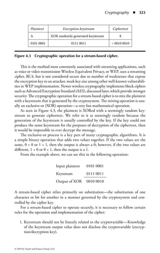 Cryptography   ◾   317


The Early (Manual) Era
There is evidence of cryptographic-type operations going back thousands of years.
In one case, there is an example in Egypt of one set of hieroglyphics that were
encrypted with a simple substitution algorithm.
    The Spartans were known for the Spartan scytale—a method of transmit-
ting a message by wrapping a leather belt around a tapered dowel. Written
across the dowel, the message would be undecipherable once it was unwrapped
from the dowel. The belt could then be carried to the recipient, who would be
able to read the message as long as he had a dowel of the same diameter and
taper.
    There are further examples of the use and development of cryptographic meth-
ods throughout the past two centuries. Julius Caesar used the Caesar cipher—a
simple substitution cipher that shifted the alphabet three positions.
    Developments in cryptographic science continued throughout the middle
ages with the work of Leon Battista Alberti, who invented the idea of a crypto-
graphic key in 1466, and the enhanced use of polyalphabetic ciphers by Blais de
Vigenère. We will look at their work in more detail when we review the methods
of cryptography.


The Mechanical Era
From a paper-and-pencil world, cryptography developed into the mechanical era
with the advent of cipher disks and rotors to simplify the manual processes of
cryptography. Devices developed during this era were in regular use well into the
twentieth century. These include the German Enigma machine, the Confederate
Army’s CipherDisk, and the Japanese Red and Purple machines.
    During this era, tools and machines were developed that greatly increased the
complexity of cryptographic operations, as well as enabling the use of much more
robust algorithms. Many of these devices introduced a form of randomization to
the cryptographic operations and made the use of cryptographic devices available
to nontechnical people.
    One core concept developed in this era was the performance of the algorithm
on the numerical value of a letter, rather than the letter itself. This was a natural
transition into the electronic era, where cryptographic operations are normally per-
formed on binary or hex values of letters, rather than on the written letter.
    For example, we could write the alphabet as follows:

                                    A = 0,   B = 1,   C = 3 . . . Z = 25

This was especially integral to the one-time pad and other cipher methods that were
developed during this era.




© 2010 by Taylor and Francis Group, LLC
 