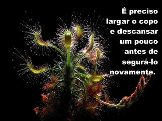 É preciso largar o copo e descansar um pouco antes de segurá-lo novamente.  