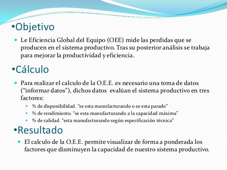 Calculo Del O E E 