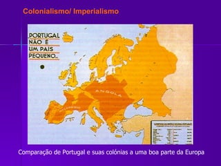 Comparação de Portugal e suas colónias a uma boa parte da Europa Colonialismo/ Imperialismo 