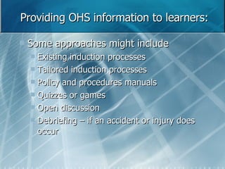 Ohs Programmes O H& S Presentation | PPT