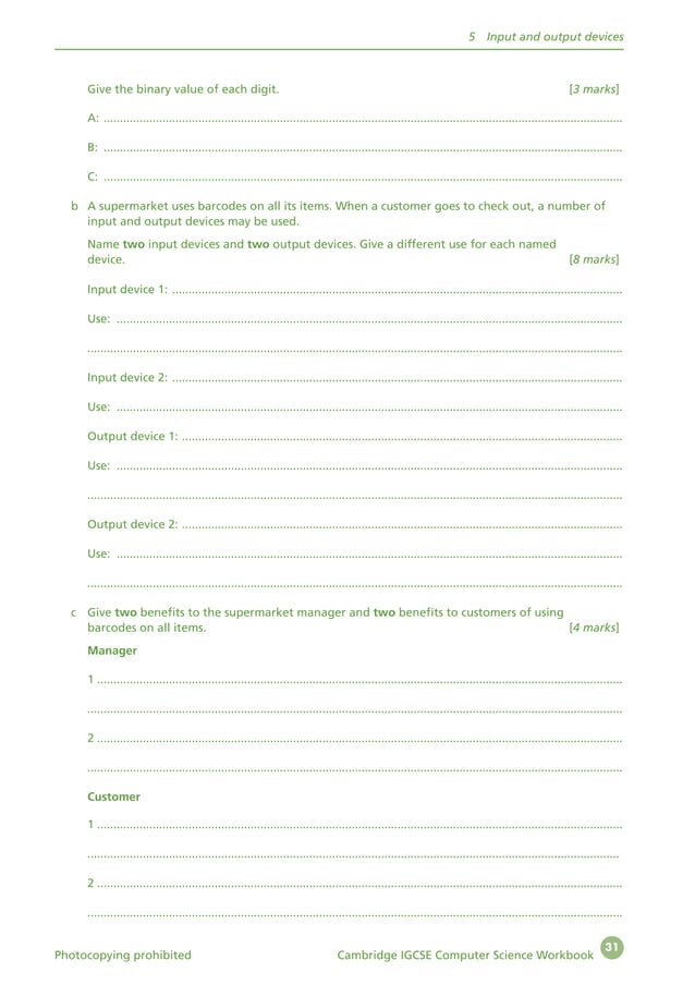 CAMBRIDGE IGCSE COMPUTER SCIENCE WORKBOOK | PDF