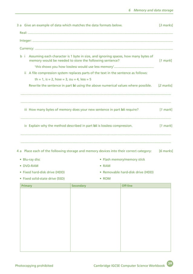CAMBRIDGE IGCSE COMPUTER SCIENCE WORKBOOK | PDF