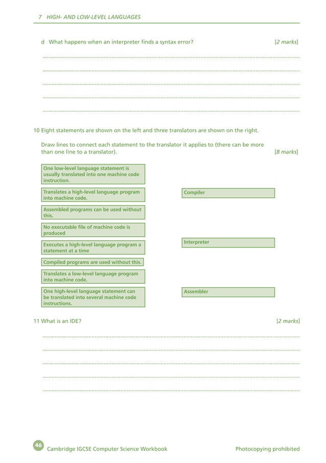 CAMBRIDGE IGCSE COMPUTER SCIENCE WORKBOOK | PDF