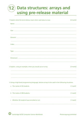 CAMBRIDGE IGCSE COMPUTER SCIENCE WORKBOOK | PDF