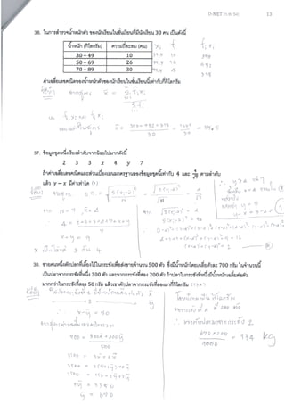 เฉลย O-net คณิตศาสตร์ 54