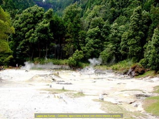 Caldeiras - Furnas
Lagoa das Furnas – Caldeiras, água e lama a ferver com cheiro intenso a enxofre.
 