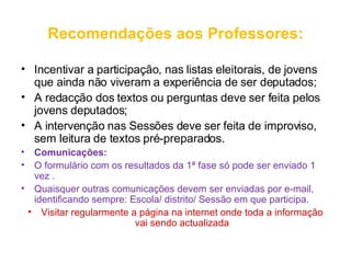 O parlamento dos jovens