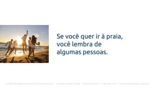 O Poder Do Networking na Era da Conectividade | Professor Pedro Cordier | Palestras Prime | 18 de maio 2016 | Universidade Estácio, Salvador
Se você quer ir à praia,
você lembra de
algumas pessoas.
 