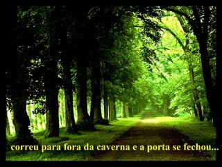 correu para fora da caverna e a porta se fechou...   