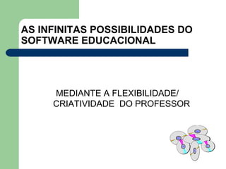 AS INFINITAS POSSIBILIDADES DO SOFTWARE EDUCACIONAL MEDIANTE A FLEXIBILIDADE/ CRIATIVIDADE  DO PROFESSOR 