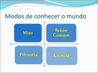 Modos de conhecer o mundo 