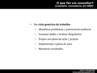 O processo de consultoria envolve uma relação (parceria) entre dois agentes (um é“externo”)