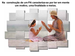 Na  construção de um PA caracteriza-se por ter em mente um motivo, uma finalidade e meios. 