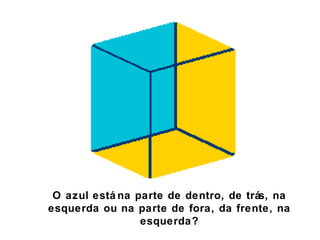 O azul está na parte de dentro, de trás, na esquerda ou na parte de fora, da frente, na esquerda? 
