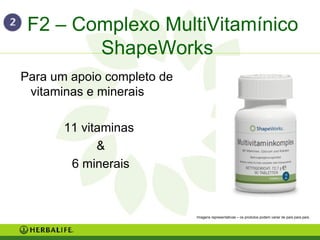 F2 – Complexo MultiVitamínico ShapeWorks   <ul><ul><li>Para um apoio completo de vitaminas e minerais </li></ul></ul><ul><...