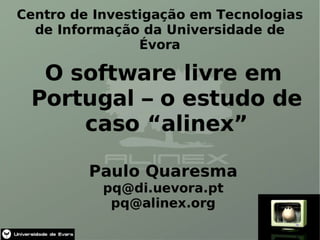O Software Livre em Portugal
