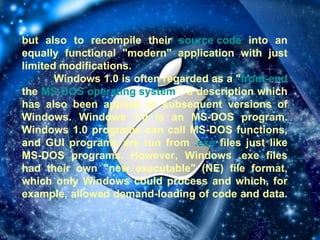 O.S(WINDOWS 1.0) | PPT