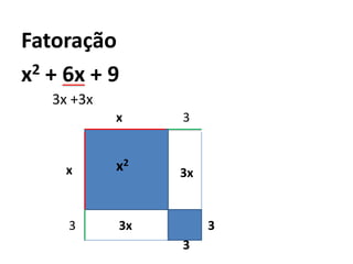 Fatoraçãox2 + 6x + 93x +3xx3x2x3x333x3