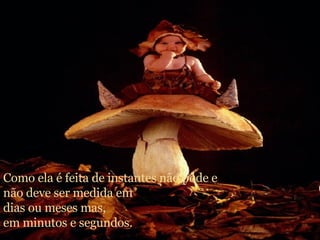 Como ela é feita de instantes não pode e não deve ser medida em dias ou meses mas, em minutos e segundos. 