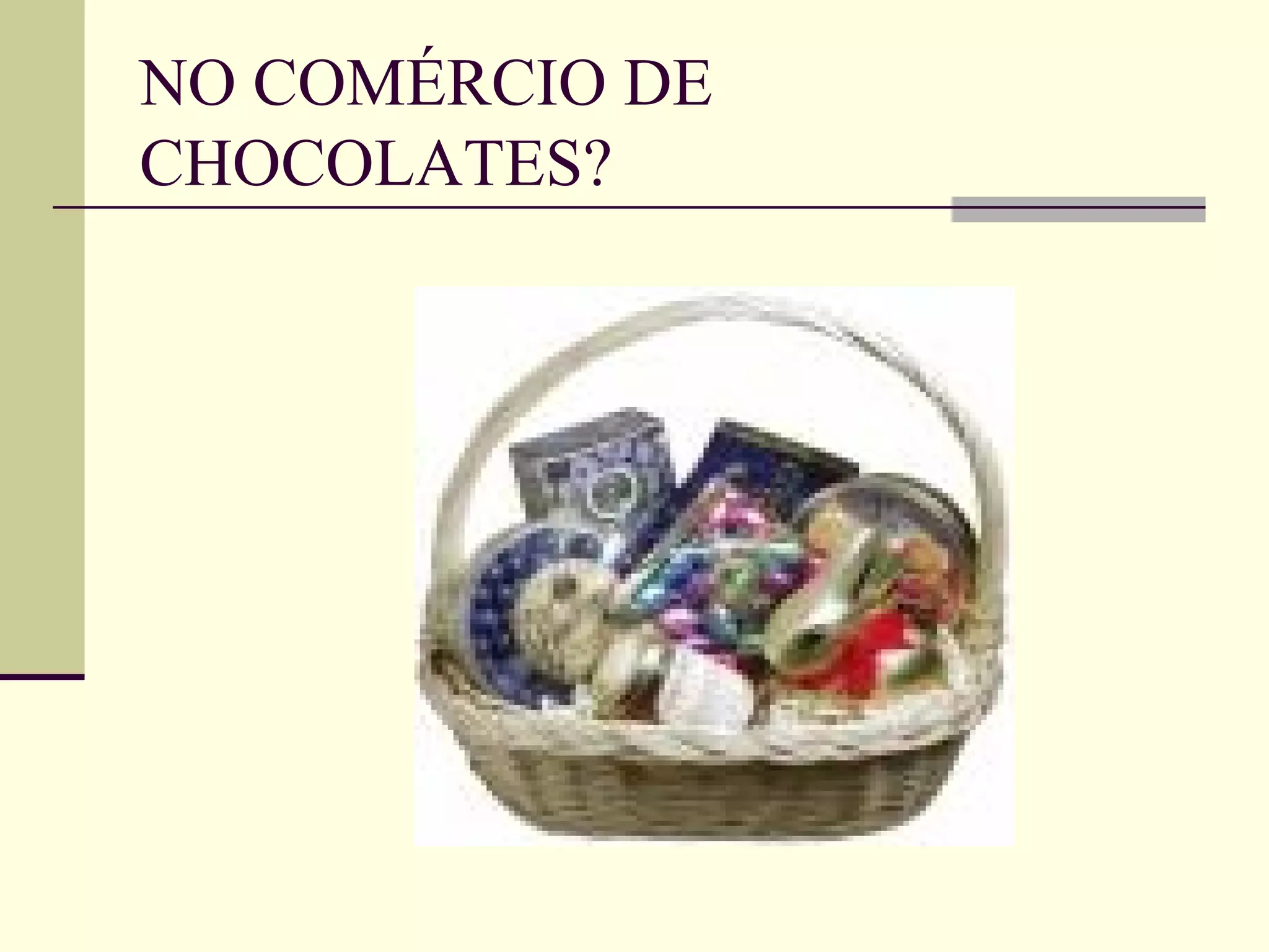 NO COMÉRCIO DE CHOCOLATES?