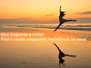 Que importa a rota?
Voa e canta enquanto resistirem as asas.

 