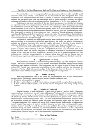 The Effect of Time Management Skills and Self Esteem of Students on ...
