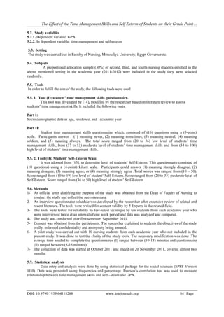 The Effect of Time Management Skills and Self Esteem of Students on ...