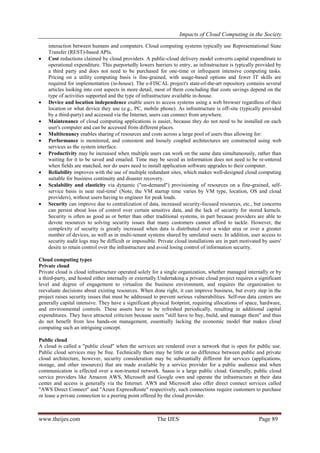 Impacts of Cloud Computing in the Society | PDF