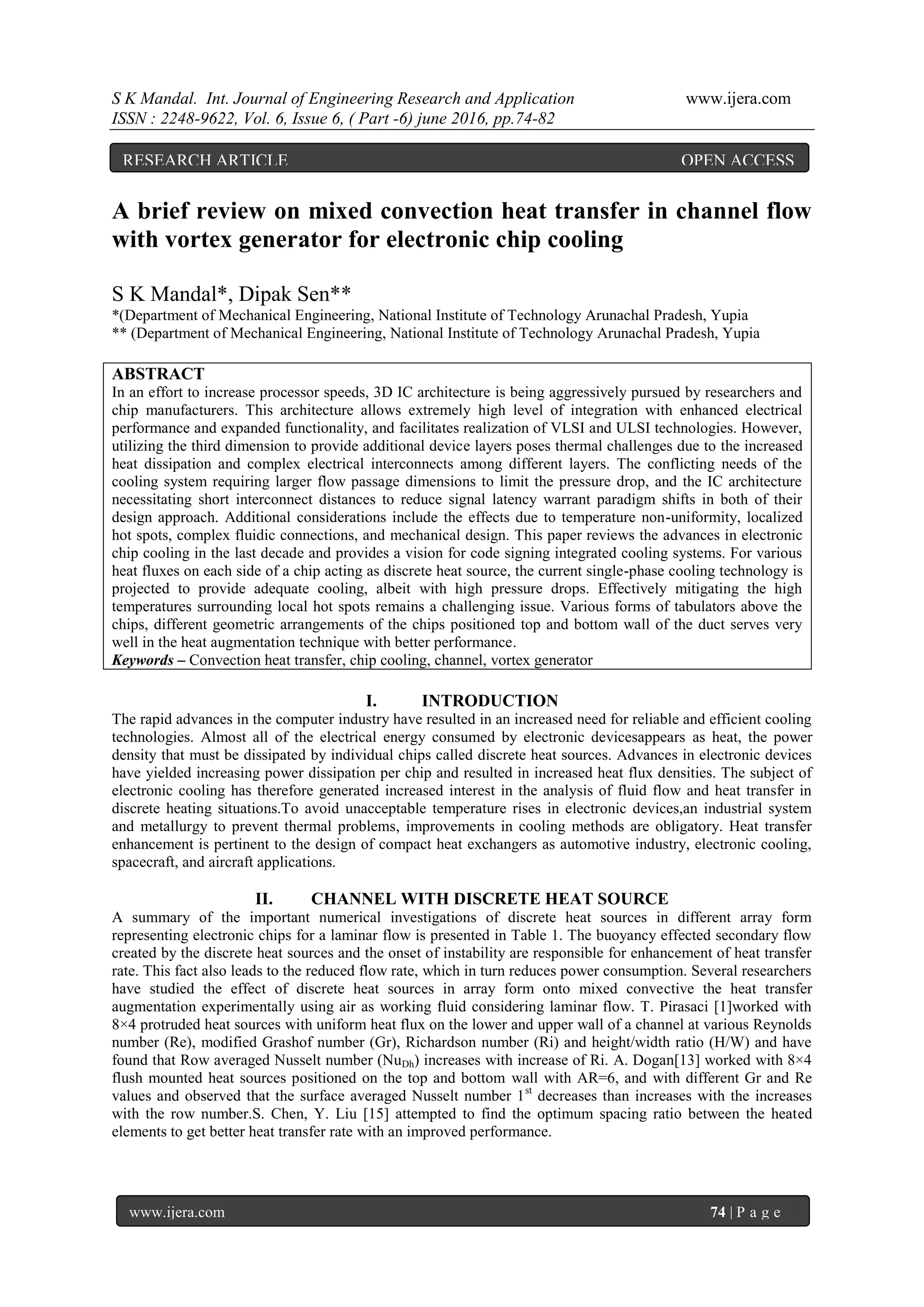 A brief review on mixed convection heat transfer in channel flow with ...