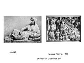 Niccol ò  Pisano, 1260 etruszk (Panofsky: „szétválás elv” 