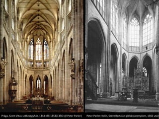 Prága, Szent Vitus-székesegyház, 1344-től (1353/1356-tól Peter Parler) Peter Parler: Kolín, Szent Bertalan-plébániatemplom, 1360 után 