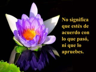 No significa
que estés de
acuerdo con
lo que pasó,
ni que lo
apruebes.
 