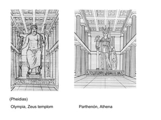 (Pheidias)
Olympia, Zeus templom Parthenón, Athena
 
