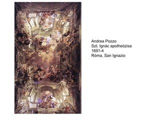 Andrea Pozzo Szt. Ignác apotheózisa 1691-4 Róma, San Ignazio 