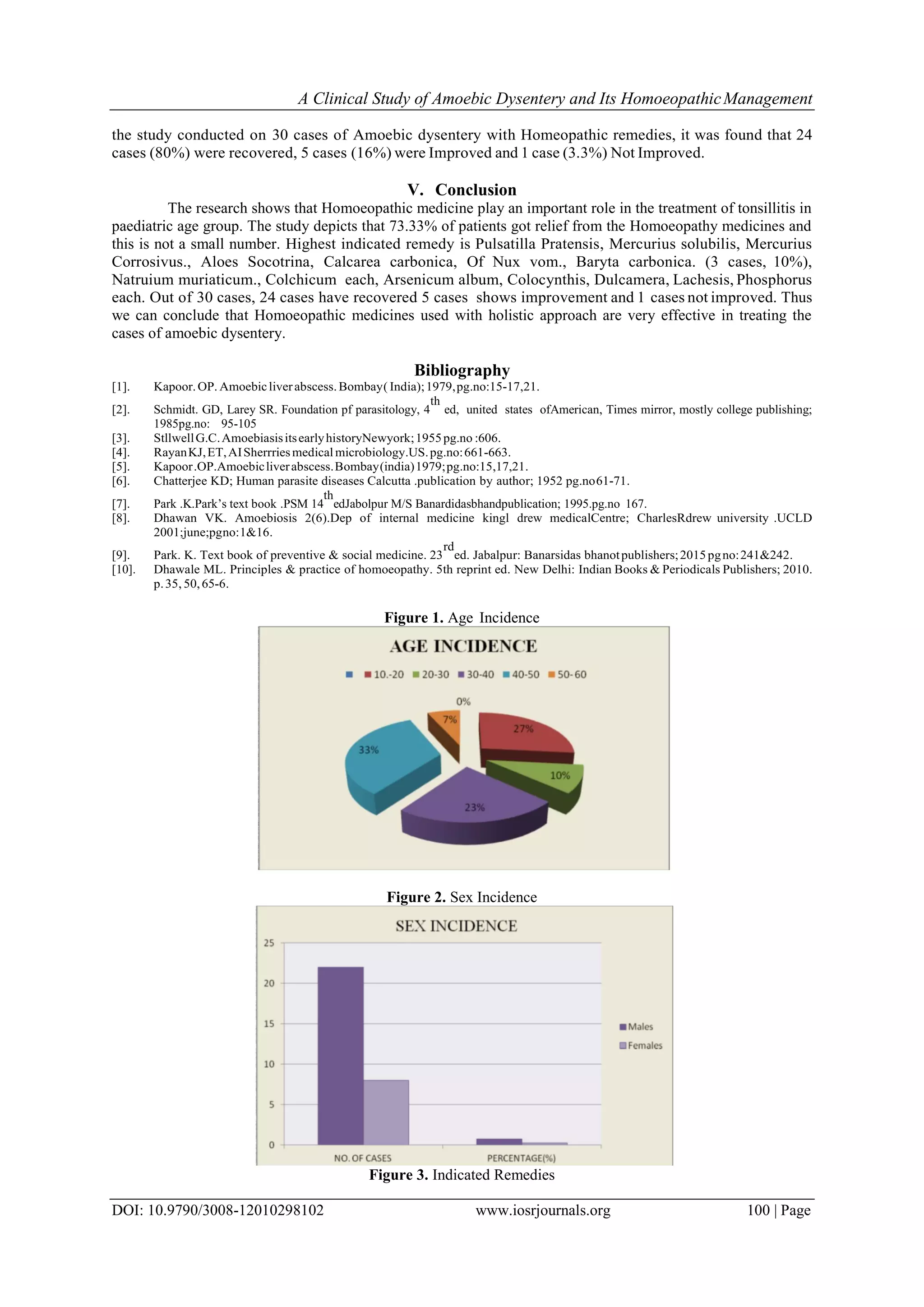 A Clinical Study of Amoebic Dysentery and Its Homoeopathic Management | PDF